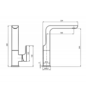 Смеситель Ahti Sipoo SB101011 белый схема