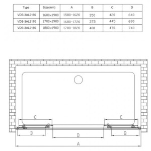Душевая дверь Vincea Alpha VDS-3AL2180CL параметры