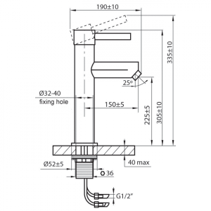 Смеситель Ahti Polar circle PC202001 хром схема