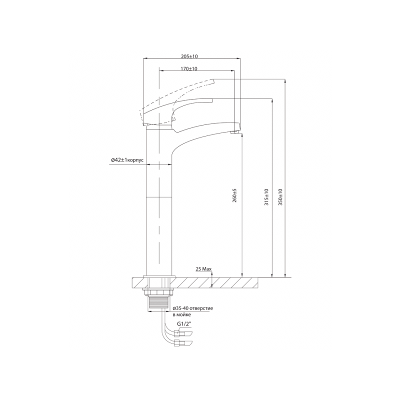 Смеситель Ahti Savo SV202001 хром схема