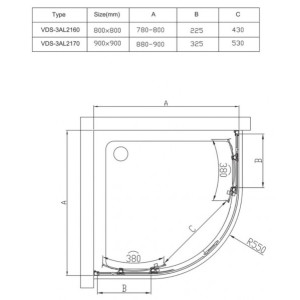 Душевой уголок Vincea Alpha 90x90 VSQ-3AL900CL параметры
