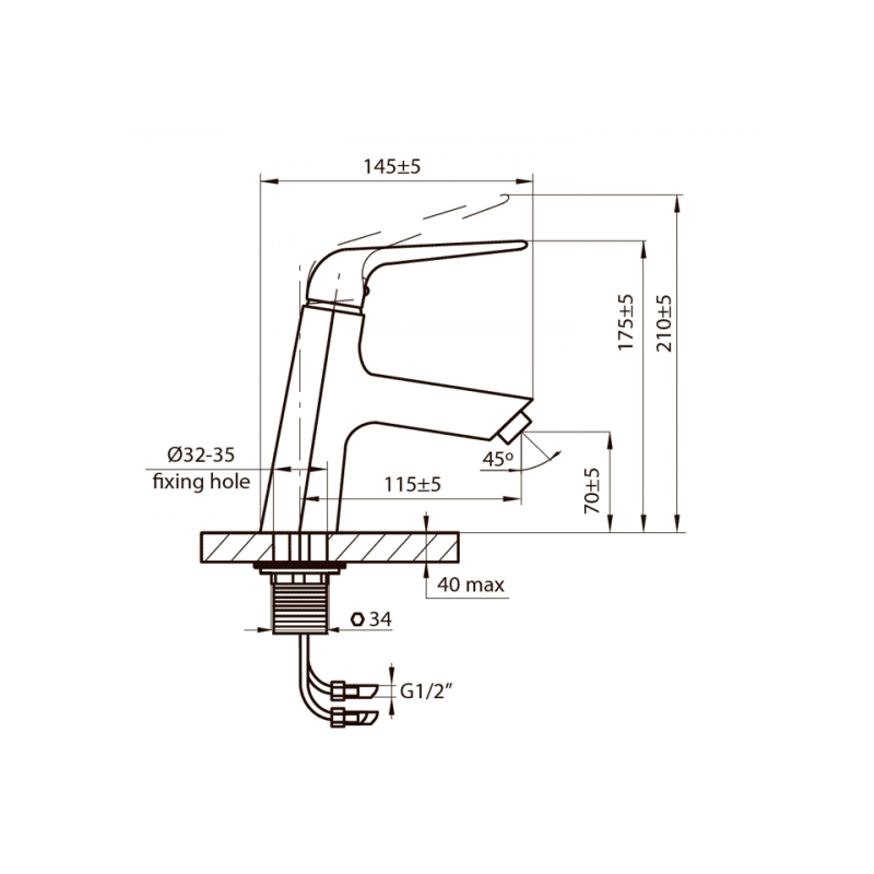 Смеситель Ahti Karjala KJ201001 хром схема