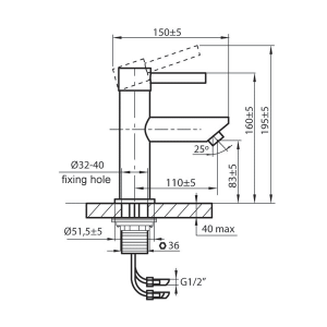 Смеситель Ahti Polar circle PC201001 хром схема