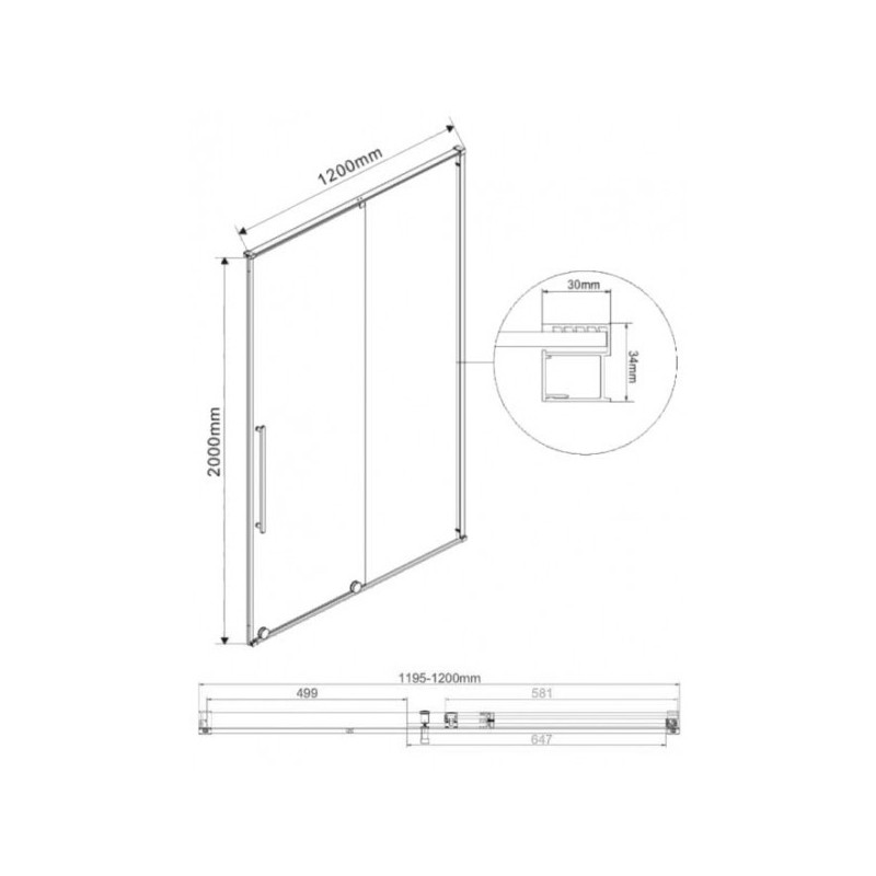 Душевая дверь Vincea Arno VPS-1A120CG параметры