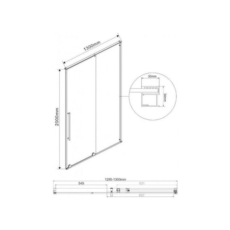 Душевая дверь Vincea Arno VPS-1A130CL параметры