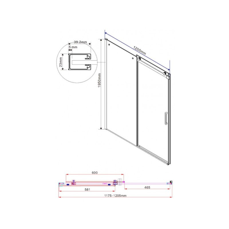 Душевая дверь Vincea Como VPS-1C120CG параметры