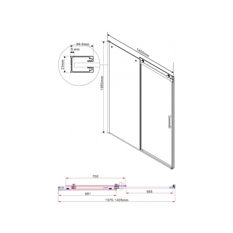 Душевая дверь Vincea Como VPS-1C140CL параметры