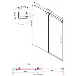 Душевая дверь Vincea Como VPS-1C140CL параметры