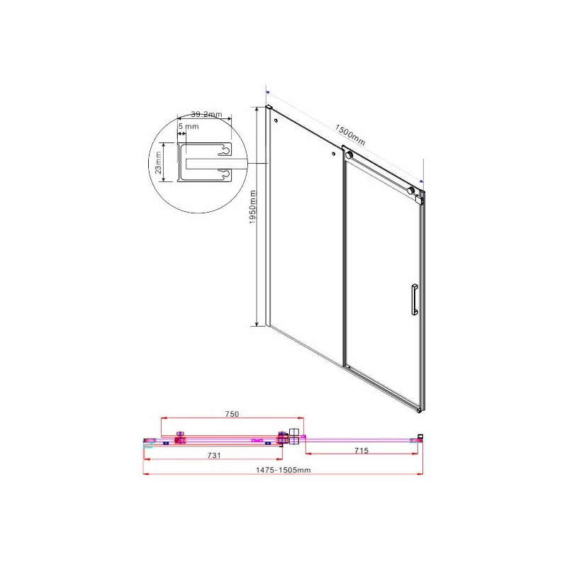 Душевая дверь Vincea Como VPS-1C150CL параметры