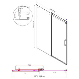 Душевая дверь Vincea Como VPS-1C150CL параметры