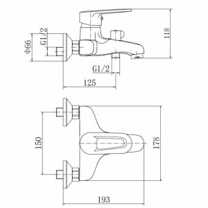 Смеситель Fashun A3268 хром схем