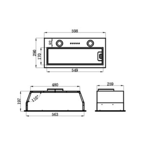 Вытяжка HOMSair Fleet 60 Inox размеры