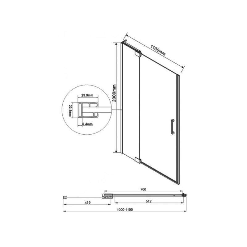 Душевая дверь Vincea Extra VDP-1E1011CL параметры