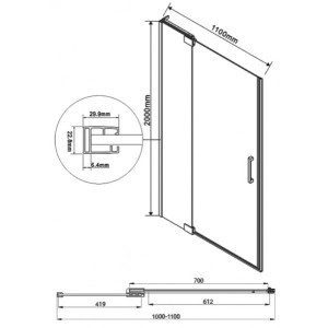 Душевая дверь Vincea Extra VDP-1E1011CL параметры