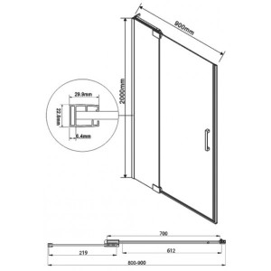 Душевая дверь Vincea Extra VDP-1E8090CG параметры