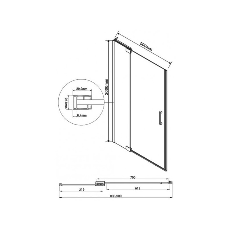 Душевая дверь Vincea Extra VDP-1E8090CGB параметры