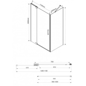 Душевой уголок Vincea Extra 110x100 VSR-1E101110CL параметры