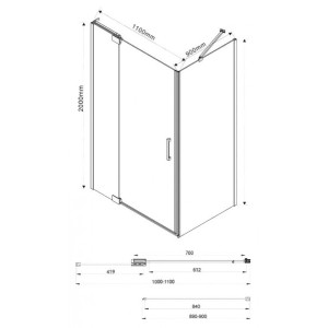 Душевой уголок Vincea Extra 110x90 VSR-1E101190CL параметры