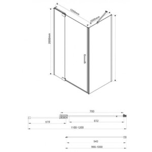 Душевой уголок Vincea Extra 120x100 VSR-1E111210CL параметры