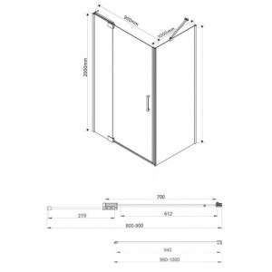 Душевой уголок Vincea Extra 90x100 VSR-1E809010CL параметры
