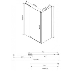 Душевой уголок Vincea Extra 100x100 VSR-1E901010CL параметры