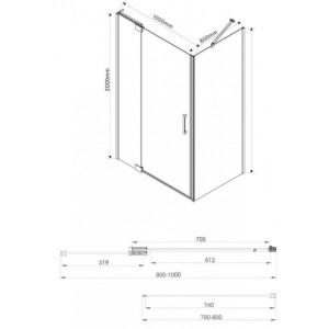 Душевой уголок Vincea Extra 100x80 VSR-1E901080CL параметры