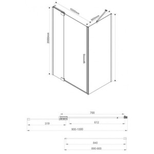 Душевой уголок Vincea Extra 100x90 VSR-1E901090CL параметры