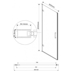 Душевая дверь Vincea Flex VDP-1F900CG параметры