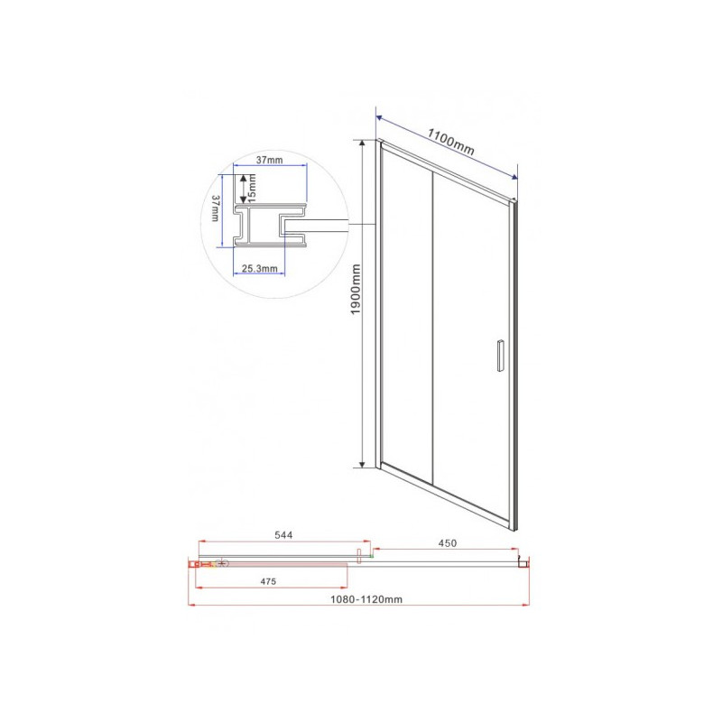 Душевая дверь Vincea Garda VDS-1G110CL параметры