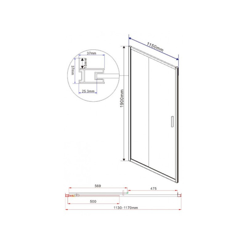 Душевая дверь Vincea Garda VDS-1G115CL параметры