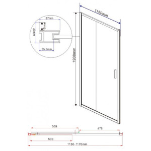 Душевая дверь Vincea Garda VDS-1G115CL параметры