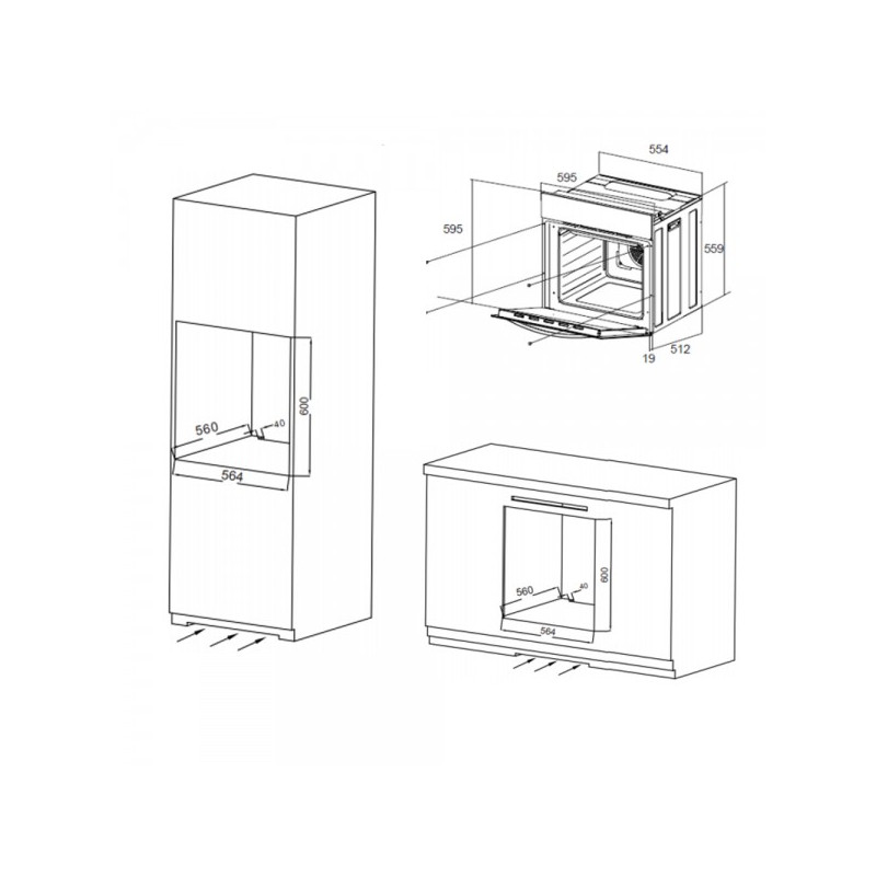 Электрический духовой шкаф Maunfeld EOEC.566TB Black схема