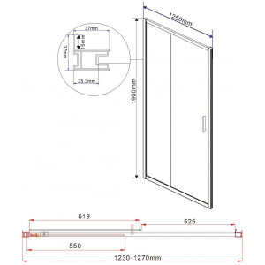 Душевая дверь Vincea Garda VDS-1G125CL параметры