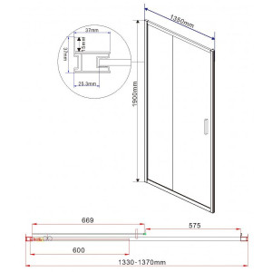 Душевая дверь Vincea Garda VDS-1G135CL параметры
