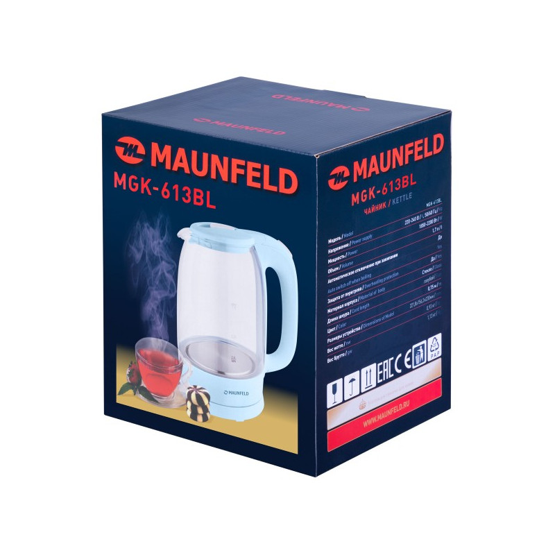 Электрочайник Maunfeld MGK-613BL упаковка