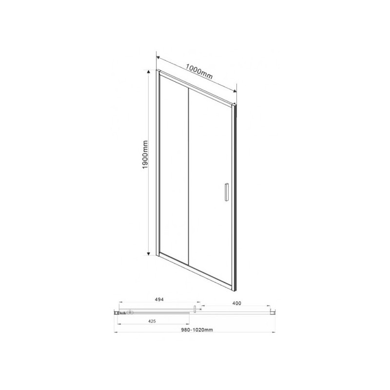 Душевая дверь Vincea Garda VDS-1G100CH параметры