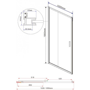 Душевая дверь Vincea Garda VDS-1G105CH параметры