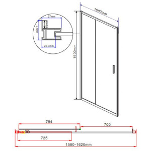 Душевая дверь Vincea Garda VDS-1G160CH параметры
