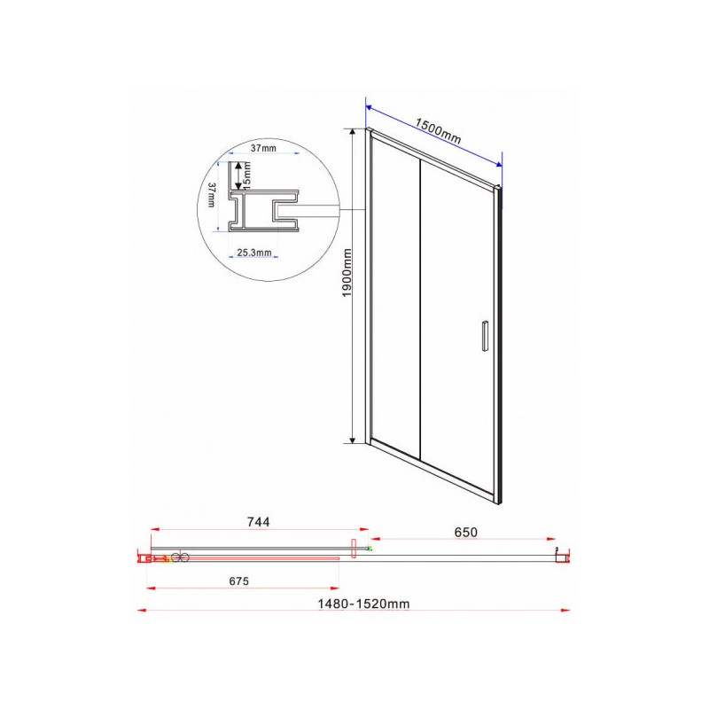 Душевая дверь Vincea Garda VDS-1G150CH параметры