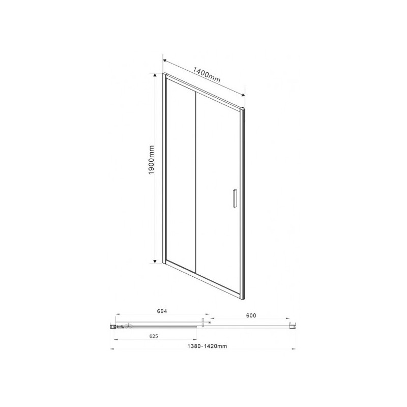 Душевая дверь Vincea Garda VDS-1G140CH параметры