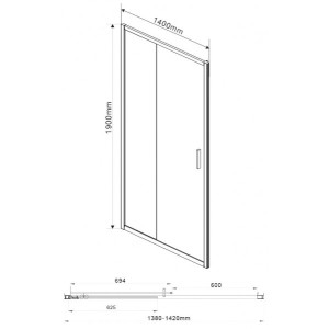 Душевая дверь Vincea Garda VDS-1G140CH параметры