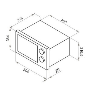 Микроволновая печь HOMSair MOB201S Inox размеры