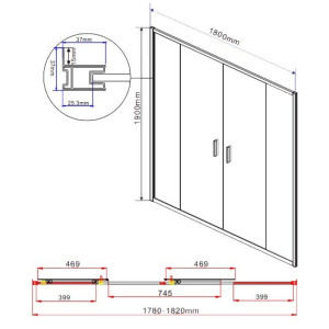 Душевая дверь Vincea Garda VDS-1G2180CH параметры
