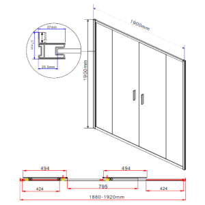 Душевая дверь Vincea Garda VDS-1G2190CL параметры