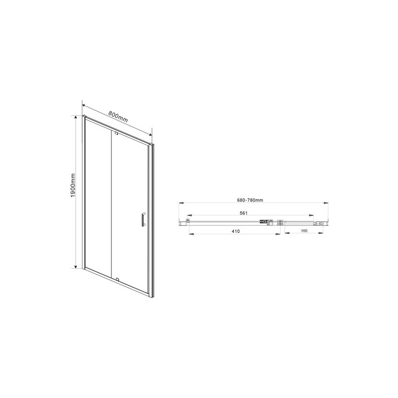 Душевая дверь Vincea Intra VDP-1I7080CH параметры
