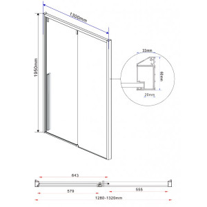 Душевая дверь Vincea Lugano VDS-1L130CLB-1 параметры