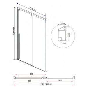 Душевая дверь Vincea Lugano VDS-1L120CL-1 параметры
