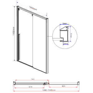 Душевая дверь Vincea Lugano VDS-1L150CL-1 параметры