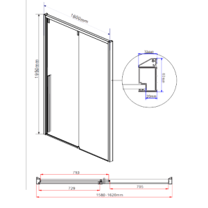 Душевая дверь Vincea Lugano VDS-1L160CL-1 параметры