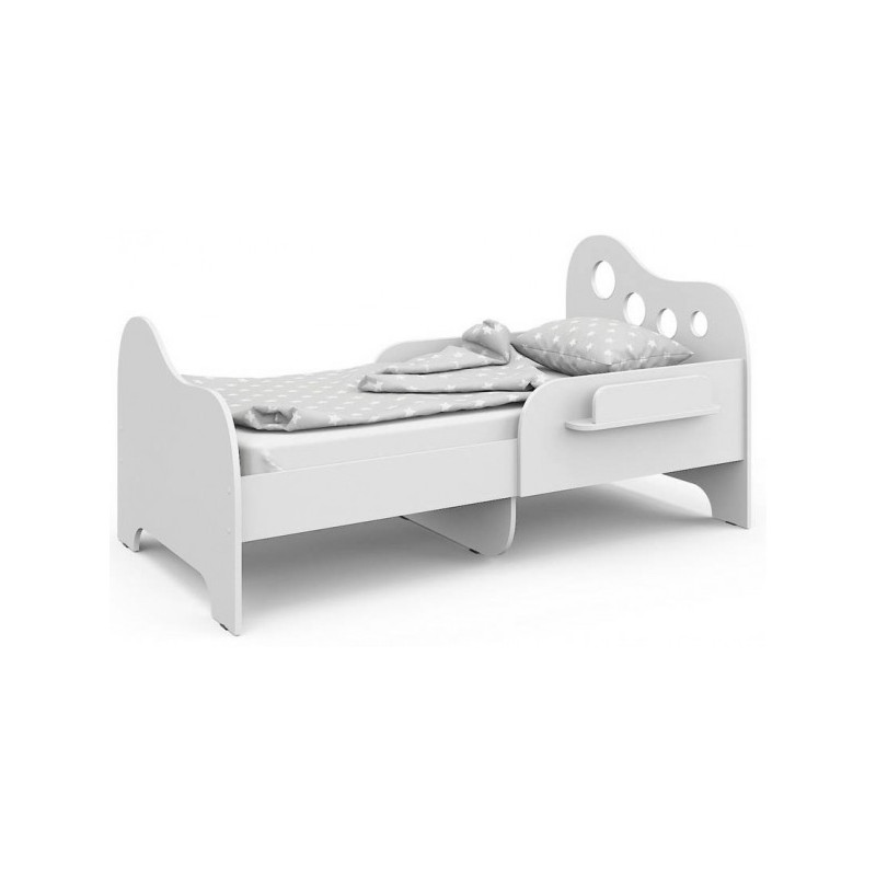 Кровать односпальная Pituso Asne 80x160 белый сбоку